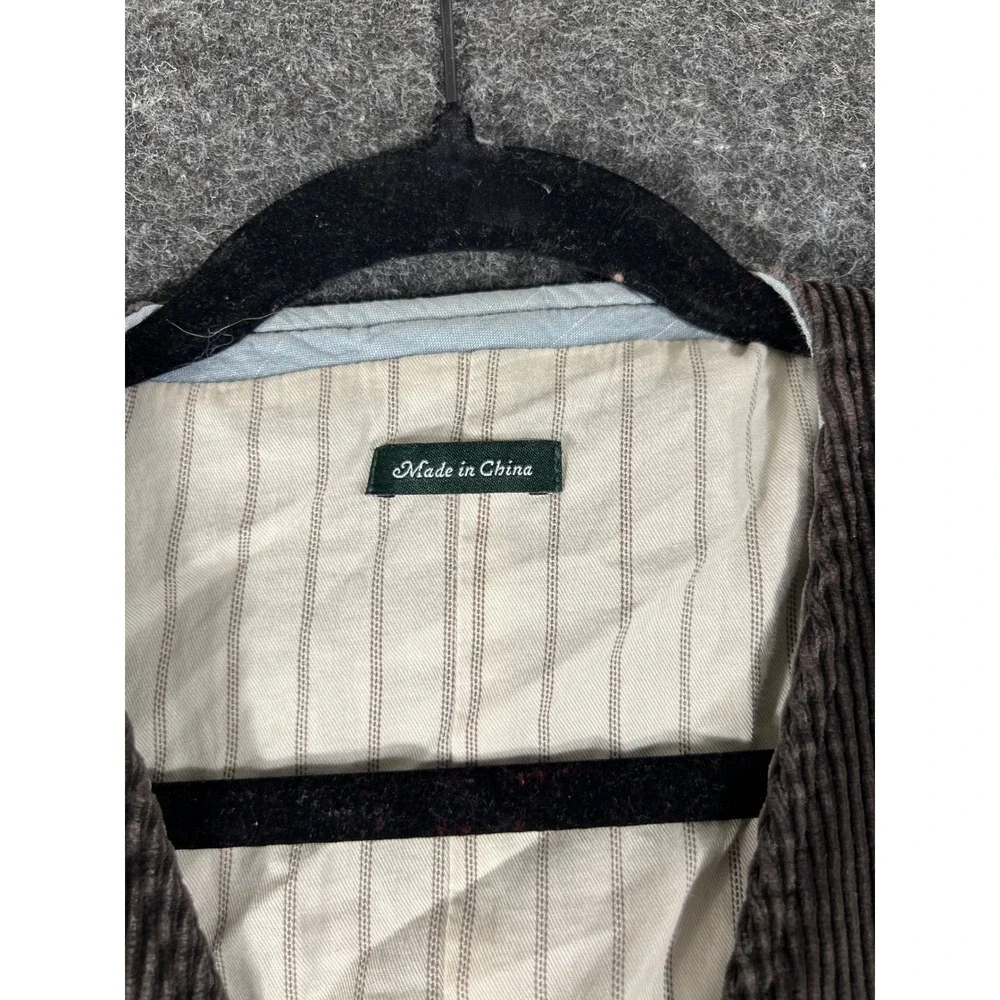 J.Crew Corduroy Waistcoat Vest Mens Medium Brown Cotton Lined Striped Utility
